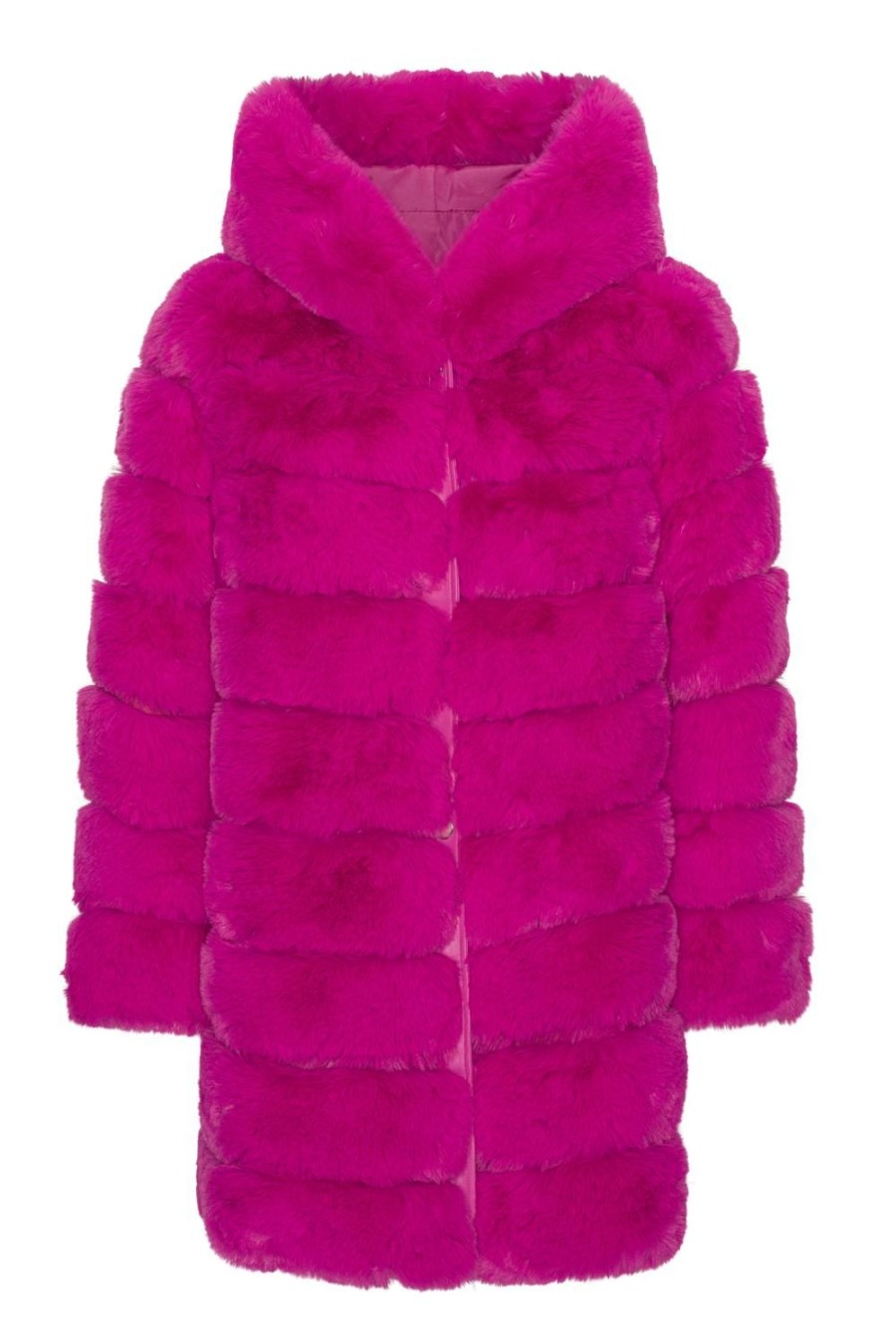 Outerwear | Americandreams Blake Faux Fur Coat Long Neon Pink