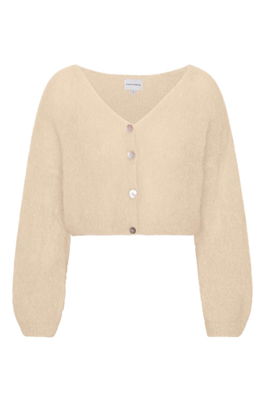 Knitwear | Americandreams Cornelia Cropped Cardigan Almond