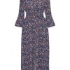 Dresses | Americandreams Sally Cotton Long Dress Blue Multi Small Flower