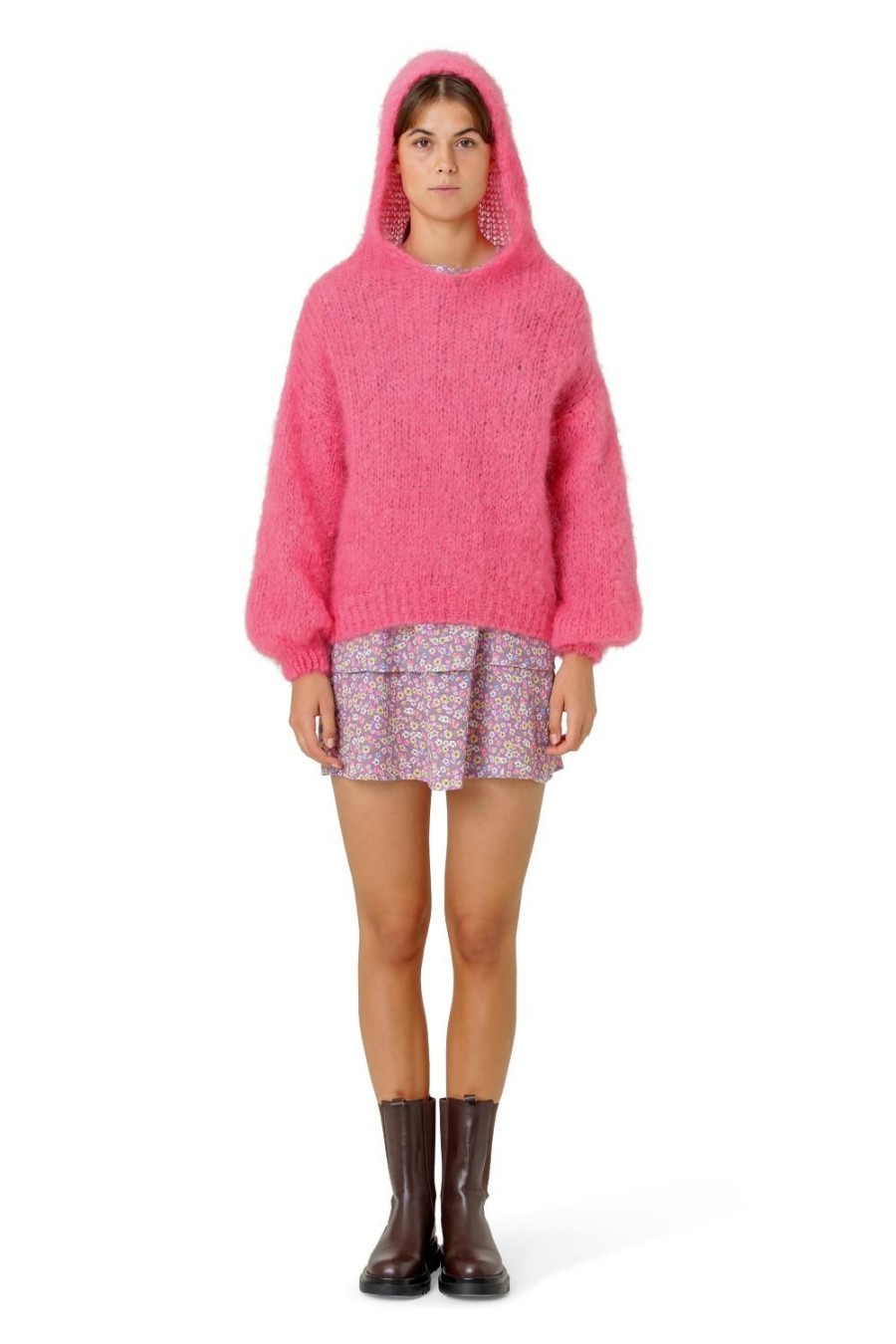 Knitwear | Americandreams Antonella Mohair Hoodie Pink