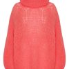 Knitwear | Americandreams Pepper Roll Neck Alpaca Pullover Coral Red