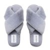 Slippers | Americandreams Lou Faux Fur Slippers Light Grey