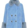 Outerwear | Americandreams Fiona Short Wool Coat Sky Blue