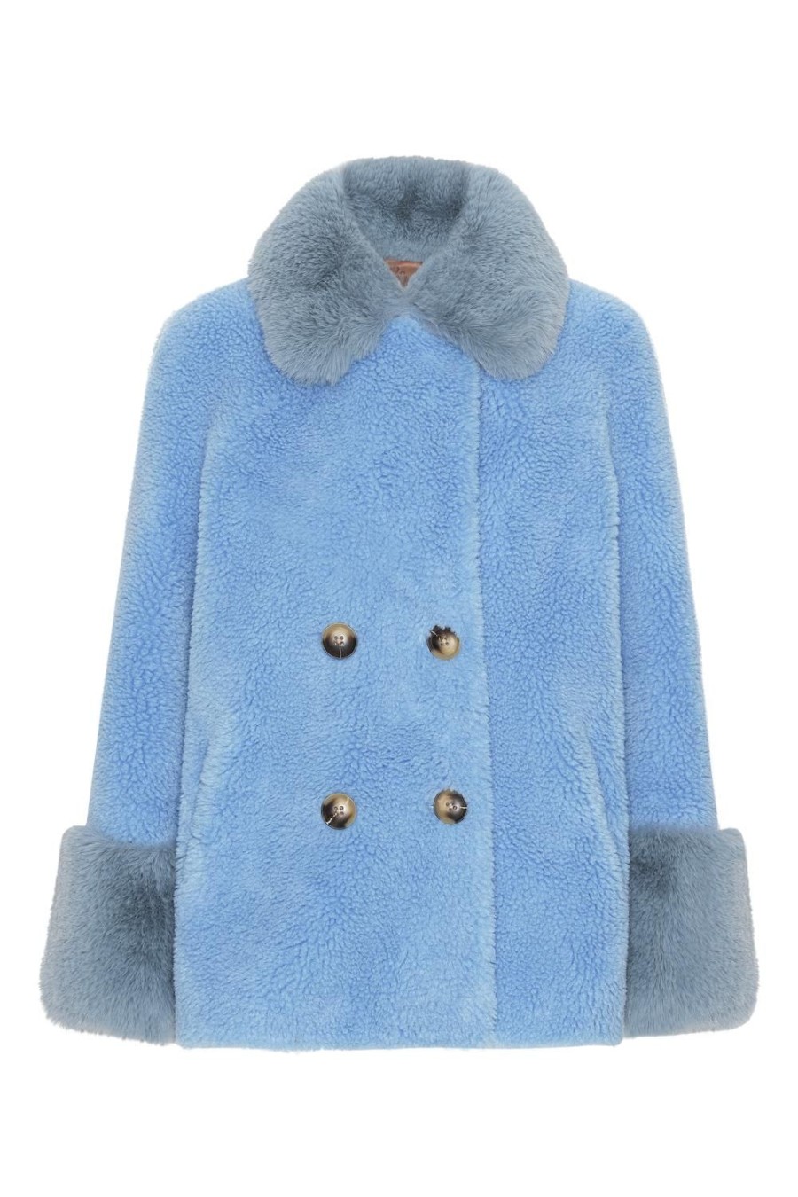 Outerwear | Americandreams Fiona Short Wool Coat Sky Blue