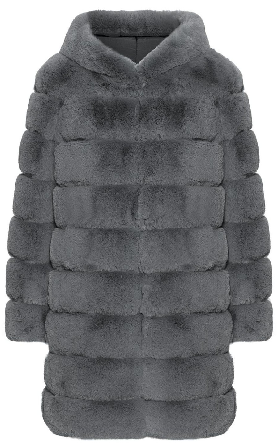 Outerwear | Americandreams Blake Faux Fur Coat Long Dark Grey