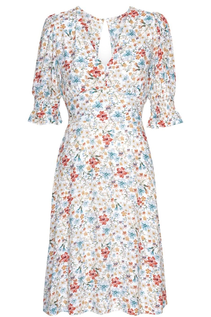 Dresses | Americandreams Koko Short Dress White Summer Flower