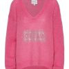 Knitwear | Americandreams Silja V Neck Crystal Pullover Pink