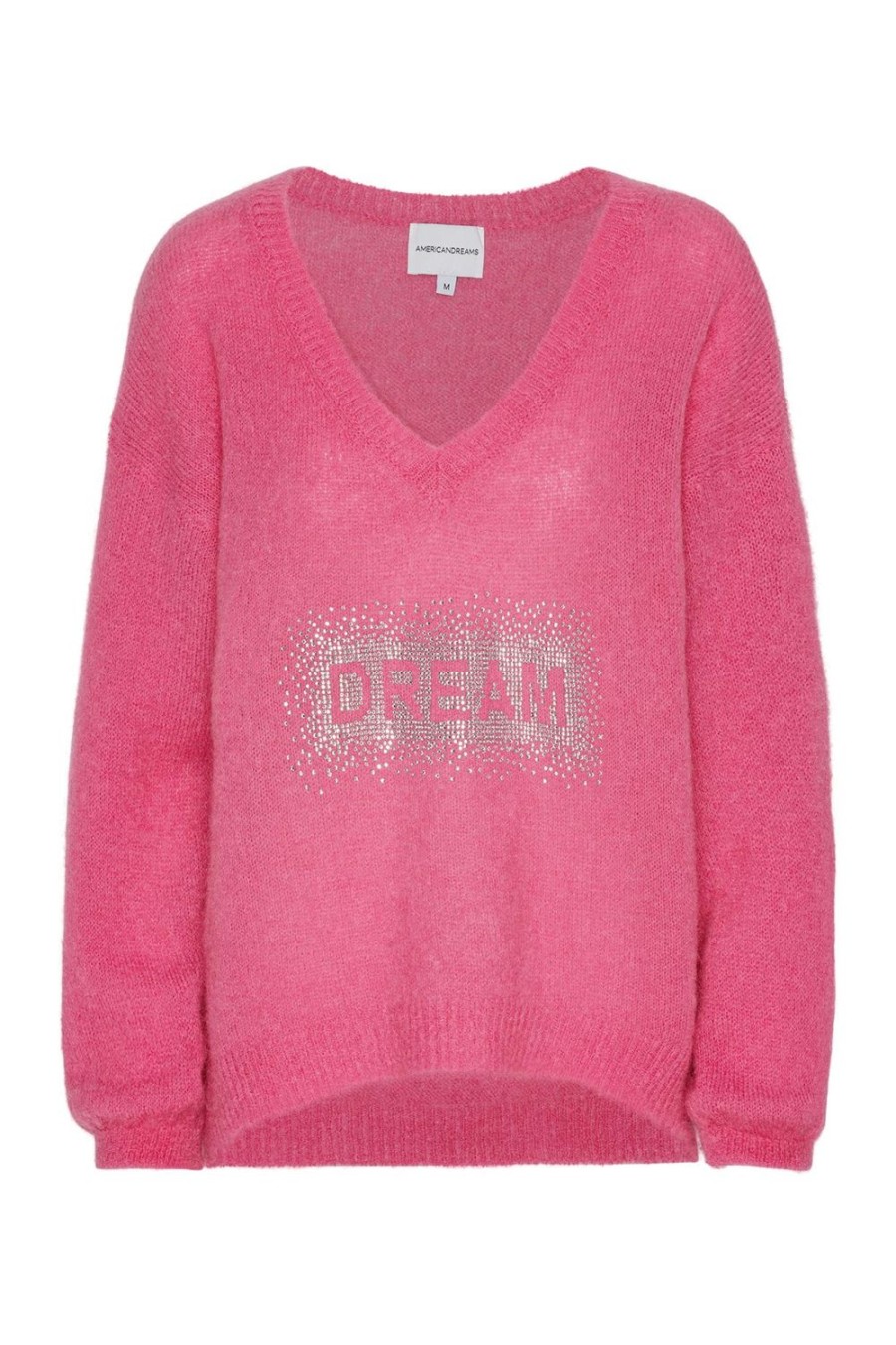 Knitwear | Americandreams Silja V Neck Crystal Pullover Pink