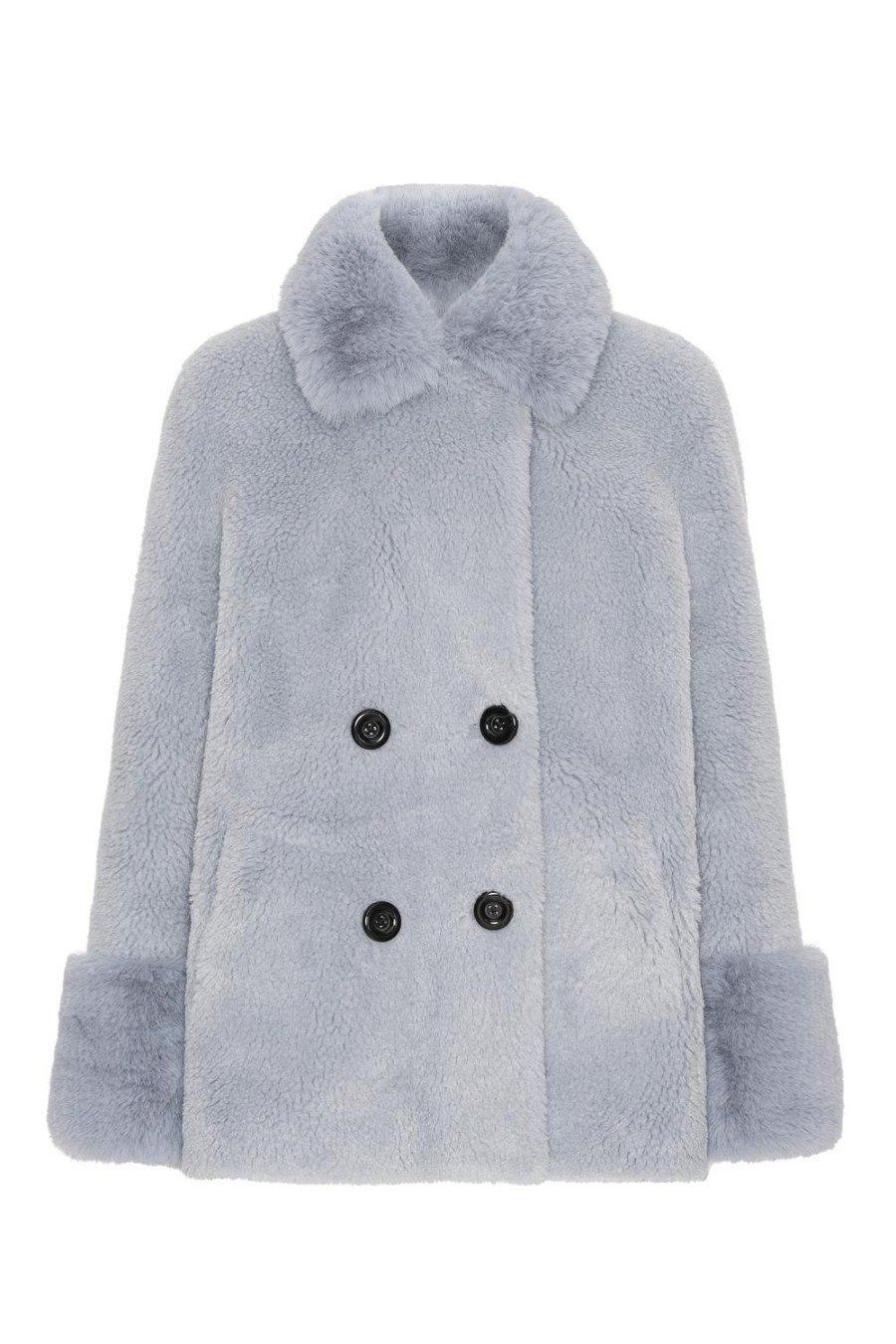 Outerwear | Americandreams Fiona Short Wool Coat Light Blue