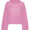 Knitwear | Americandreams Pepper Roll Neck Alpaca Pullover Cropped Soft Berry