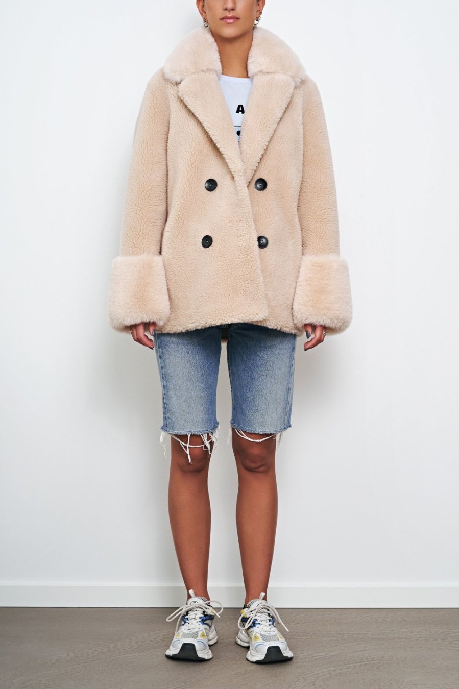 Outerwear | Americandreams Fiona Short Wool Coat Beige