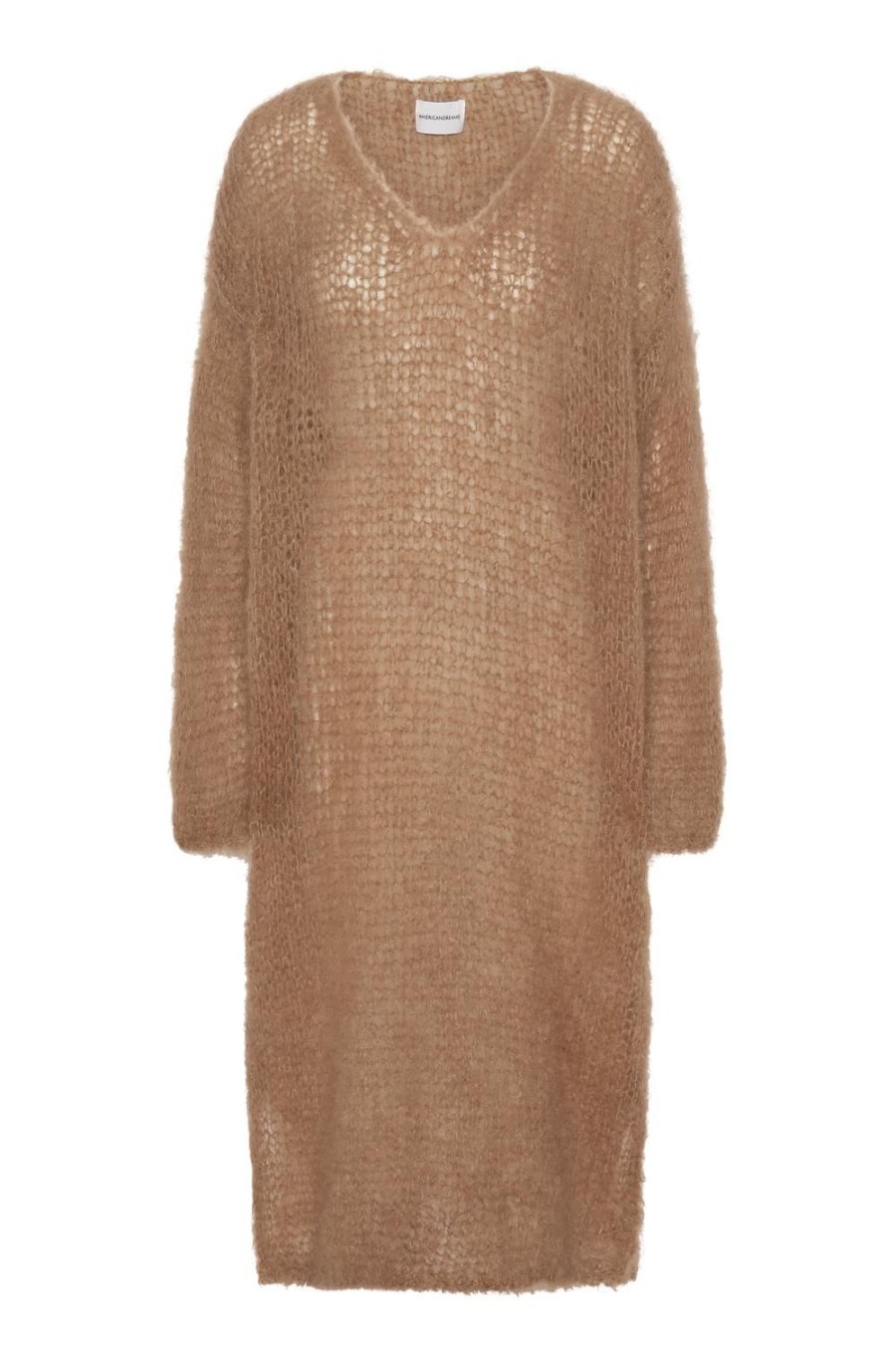 Dresses | Americandreams Camilla V Neck Mohair Dress Medium Brown