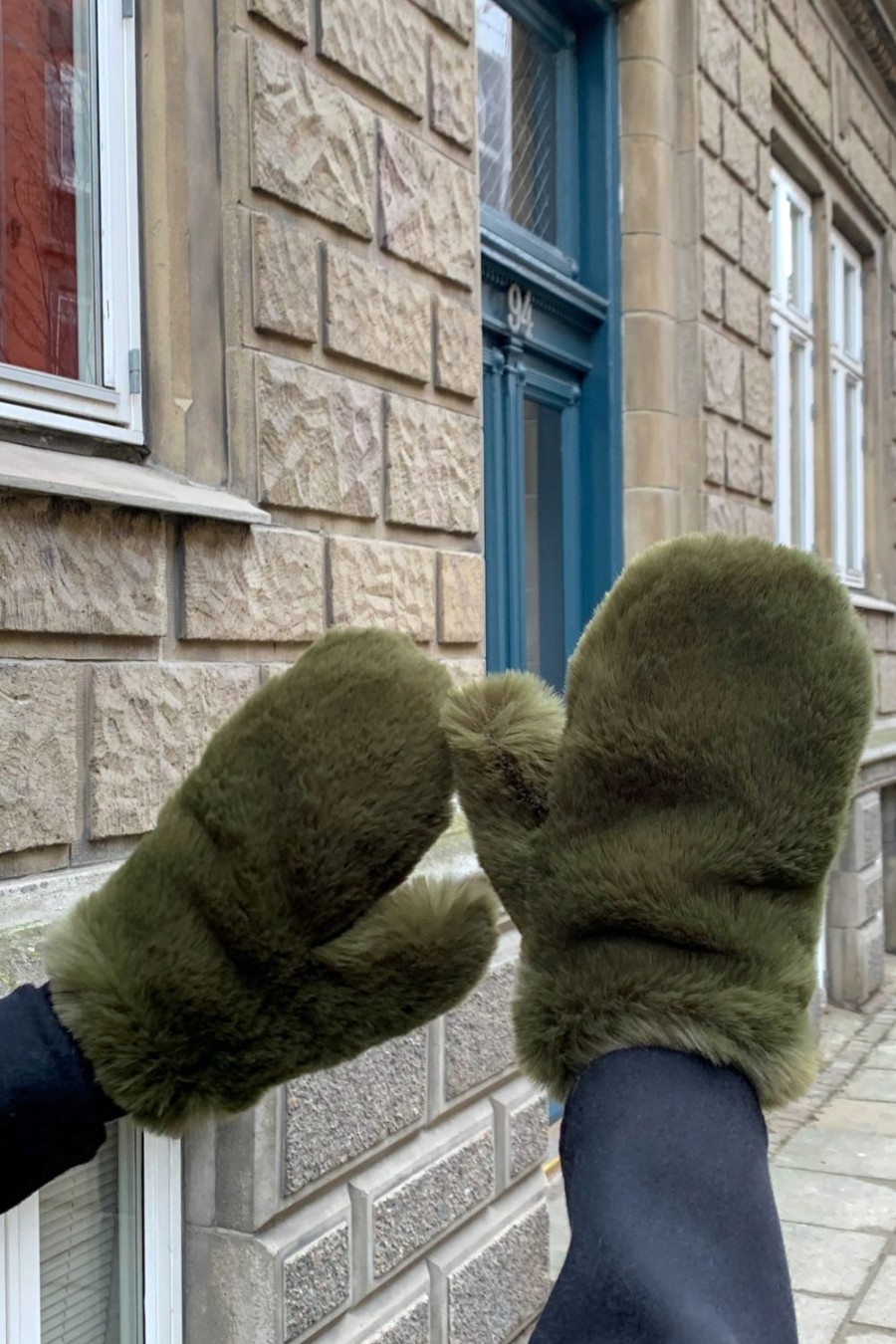 Accessories | Americandreams Ted Faux Fur Mittens Green