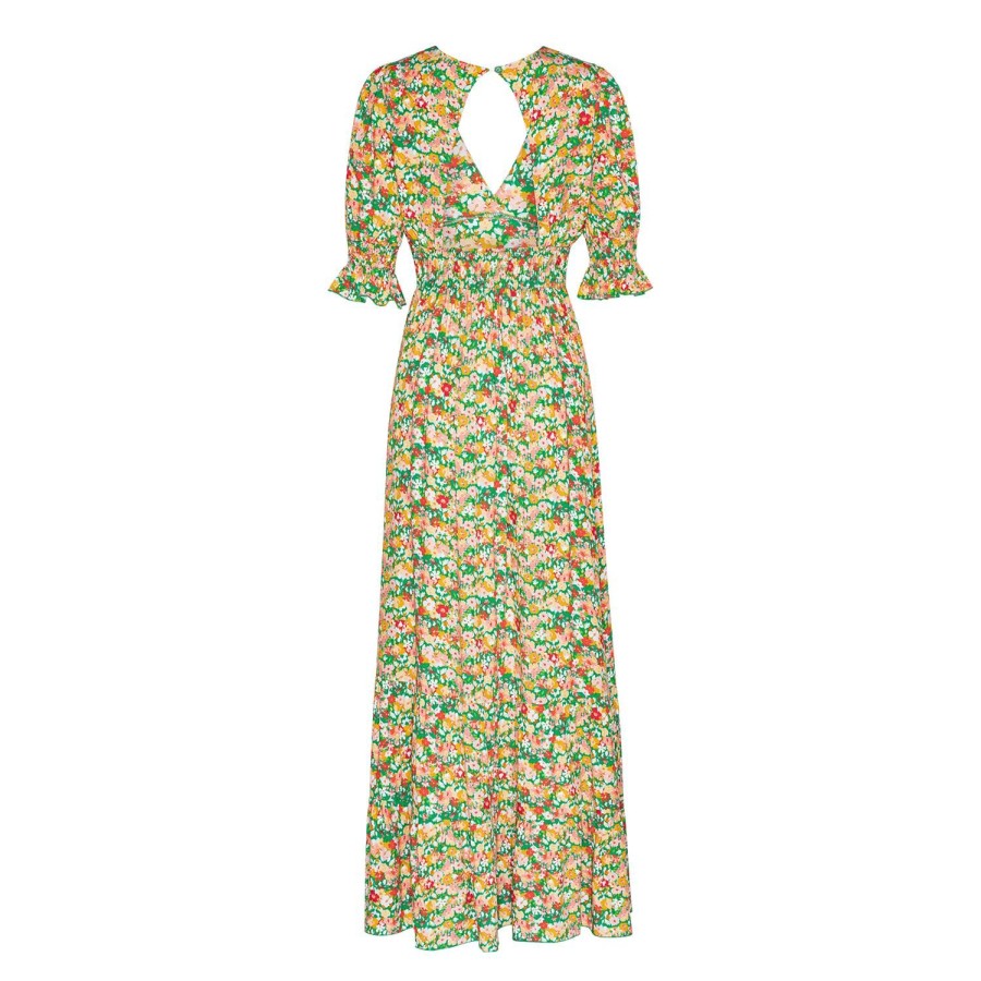 Dresses | Americandreams Koko Dress Long Open Back Green Flower