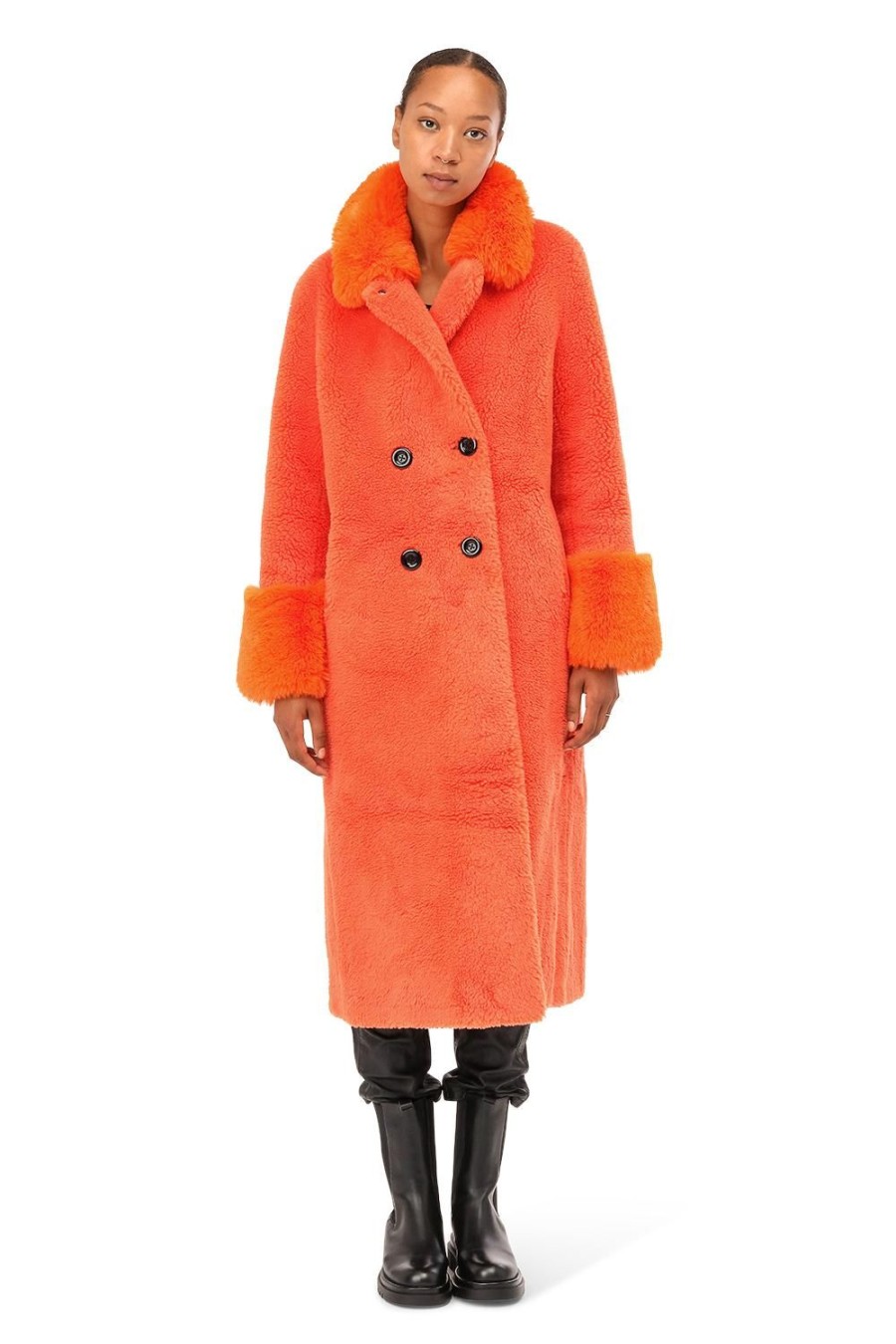 Outerwear | Americandreams Fiona Long Wool Coat Orange