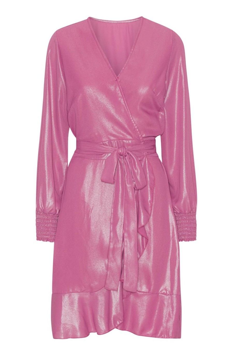 Dresses | Americandreams Milly Ls Shimmer Wrap Dress Pink