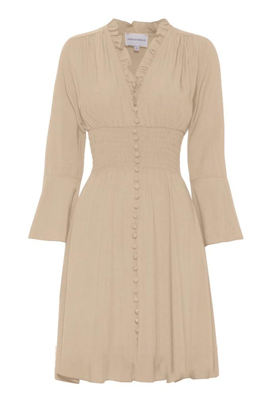 Dresses | Americandreams Sally Short Dress Solid Beige