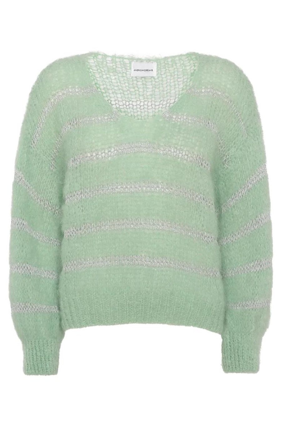 Knitwear | Americandreams Katie Ls Knit Green W/Silver