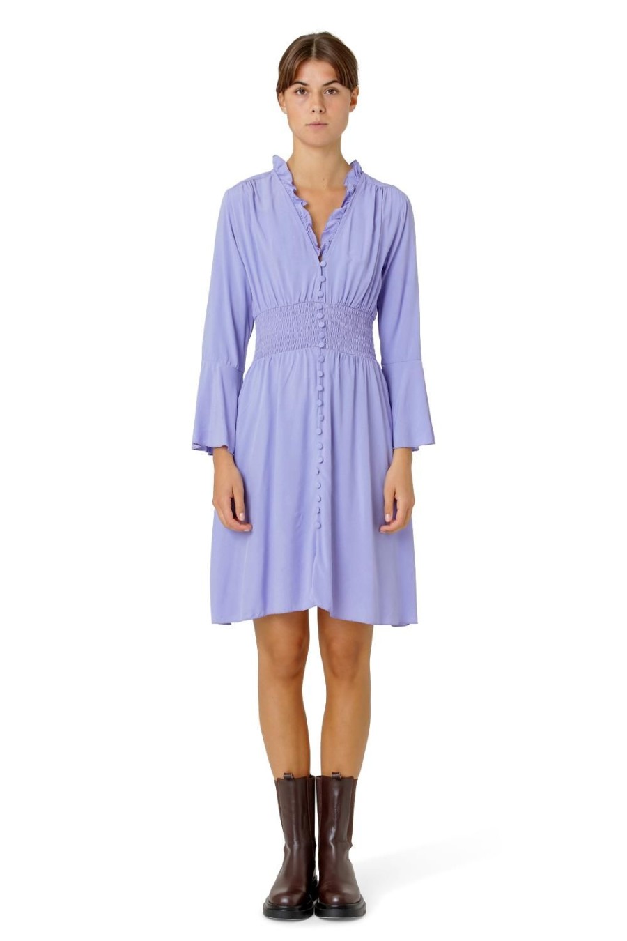 Dresses | Americandreams Sally Short Dress Solid Lilac