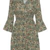 Dresses | Americandreams Sally Cotton Short Dress Green Multi Small Flower