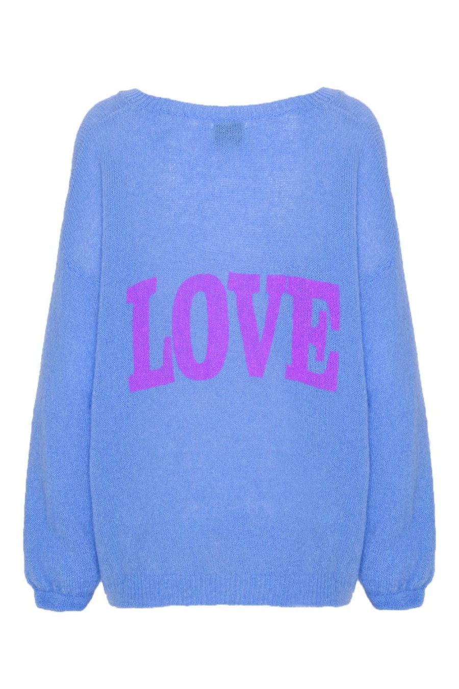 Knitwear | Americandreams Silja Back Letters Sky Blue W/ Purple Letters (Love)