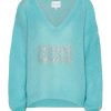 Knitwear | Americandreams Silja V Neck Crystal Pullover Seafoam Green