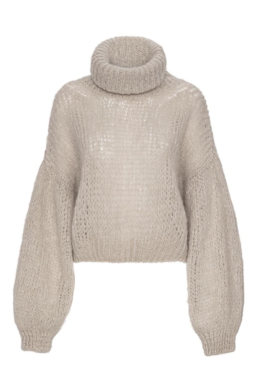 Knitwear | Americandreams Pepper Roll Neck Alpaca Pullover Cropped Beige