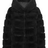 Outerwear | Americandreams Blake Short Faux Fur Jacket Black