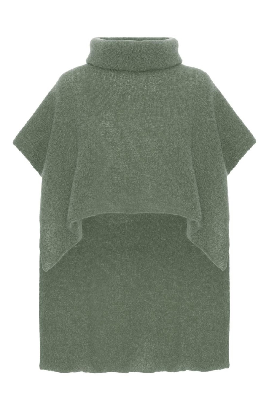 Knitwear | Americandreams Bella Poncho Dusty Green