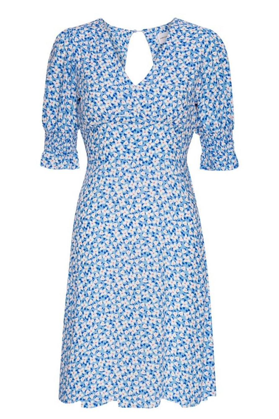 Dresses | Americandreams Koko Short Dress Blue White Flower