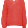 Knitwear | Americandreams Milana Ls Mohair Knit Coral Red