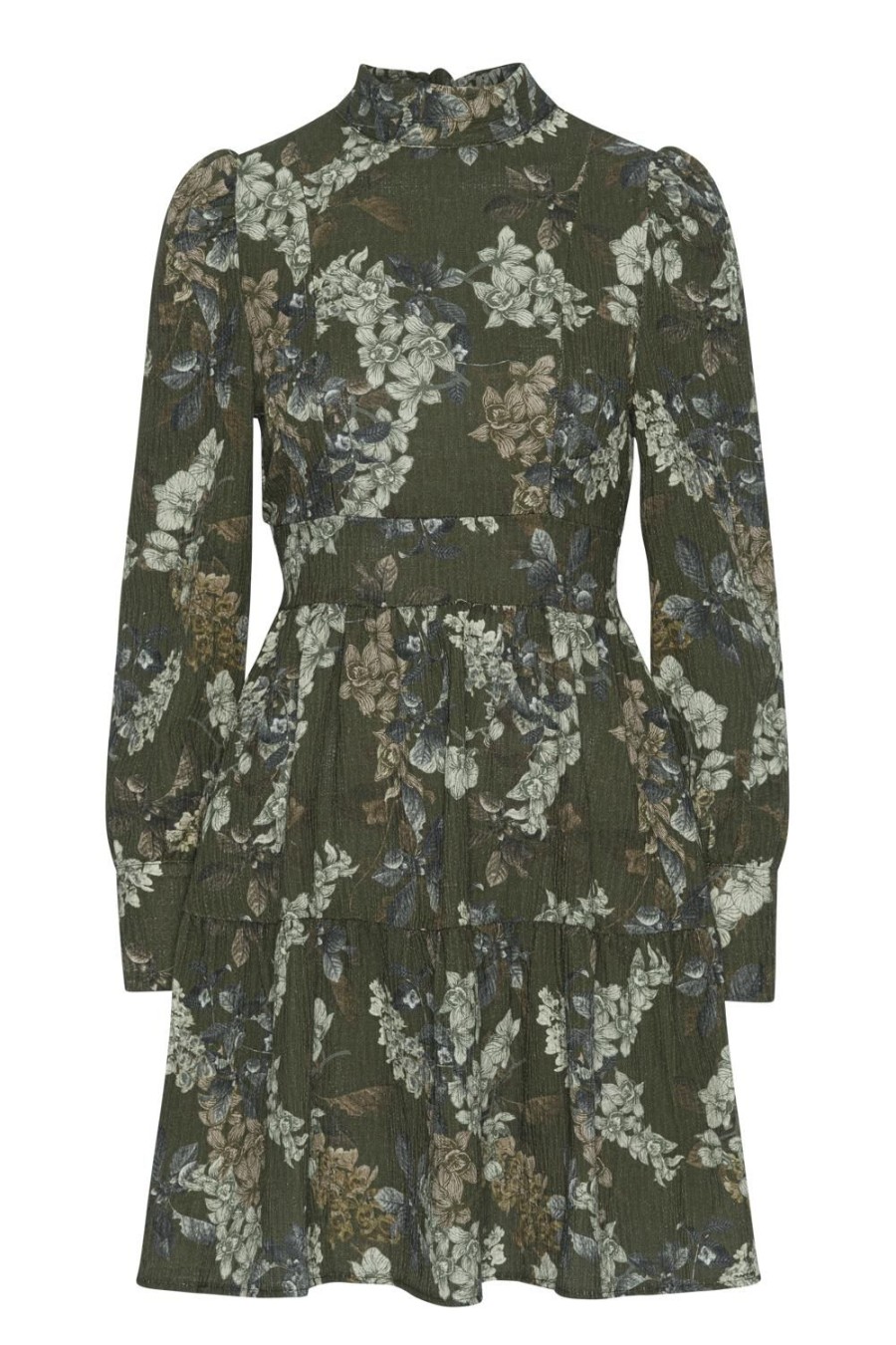 Dresses | Americandreams Laila Cotton Bow Dress Army Green Big Flowers