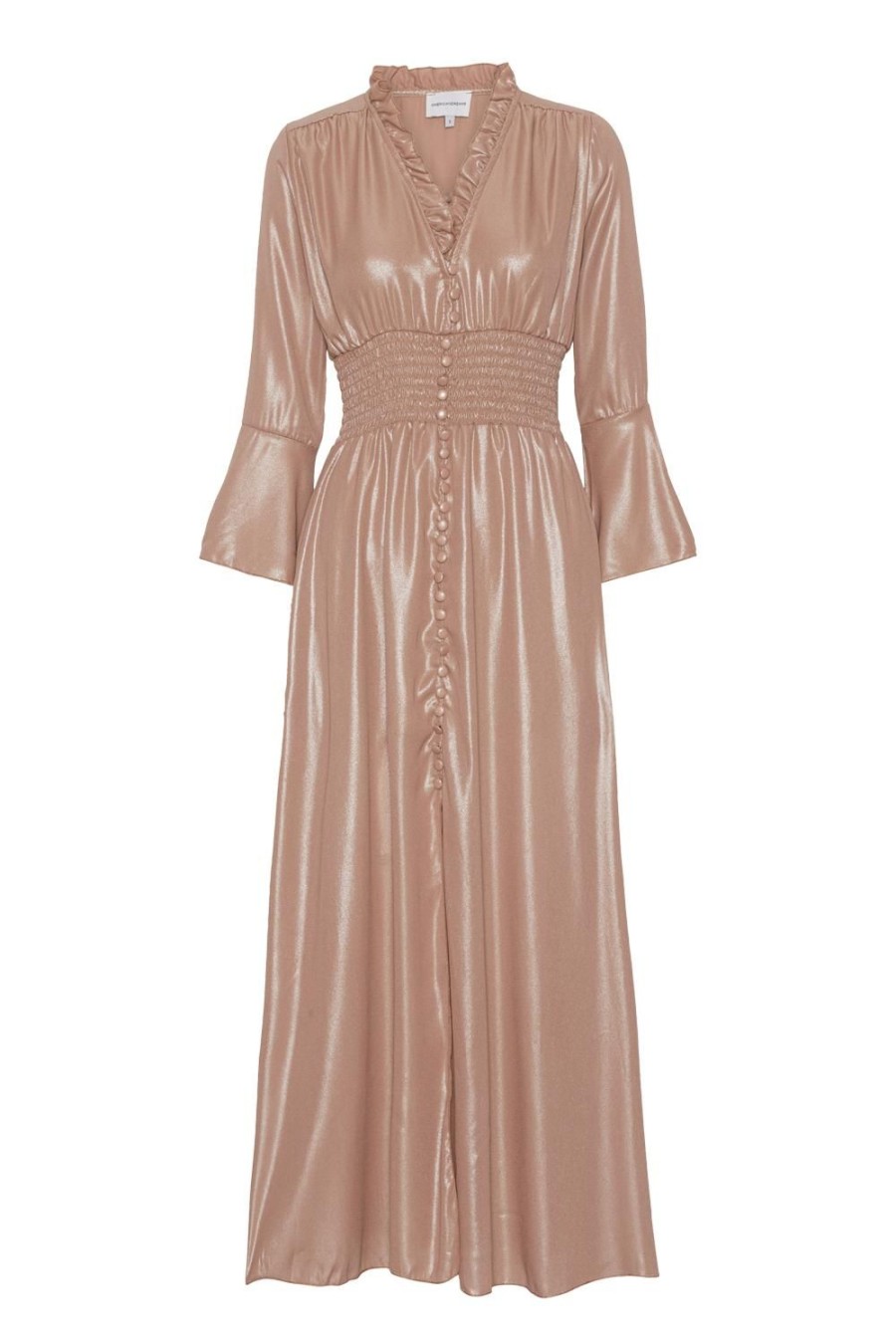 Dresses | Americandreams Sally Long Shimmer Dress Beige