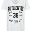 T-Shirts | Americandreams T-Shirt White 38 East Authentic Cotton Tee W/Black Letters