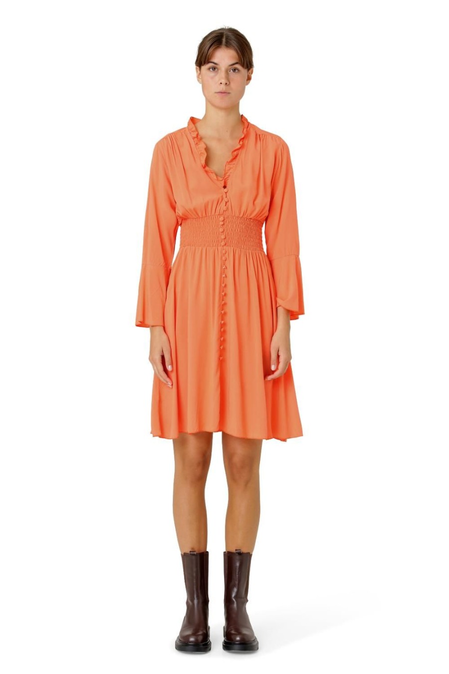 Dresses | Americandreams Sally Short Dress Burnt Orange Solid