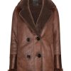 Outerwear | Americandreams Leona Wool Coat Short Chocolate Brown