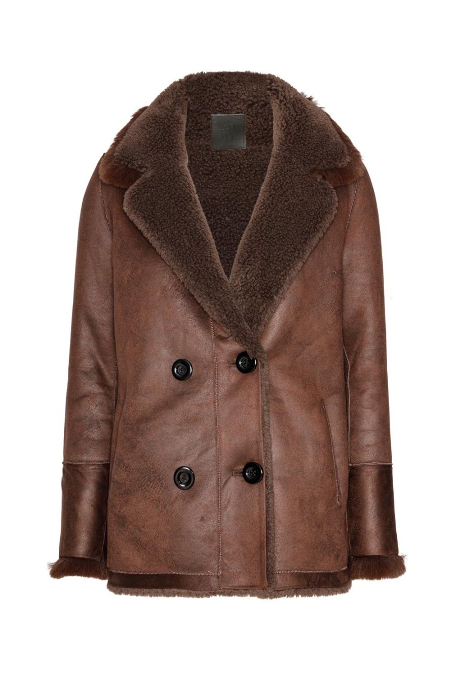 Outerwear | Americandreams Leona Wool Coat Short Chocolate Brown