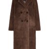 Outerwear | Americandreams Fiona Long Coat Without Fur Chocolate Brown