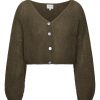 Knitwear | Americandreams Cornelia Cropped Cardigan Dark Taupe