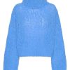 Knitwear | Americandreams Pepper Roll Neck Alpaca Pullover Cropped Sky Blue