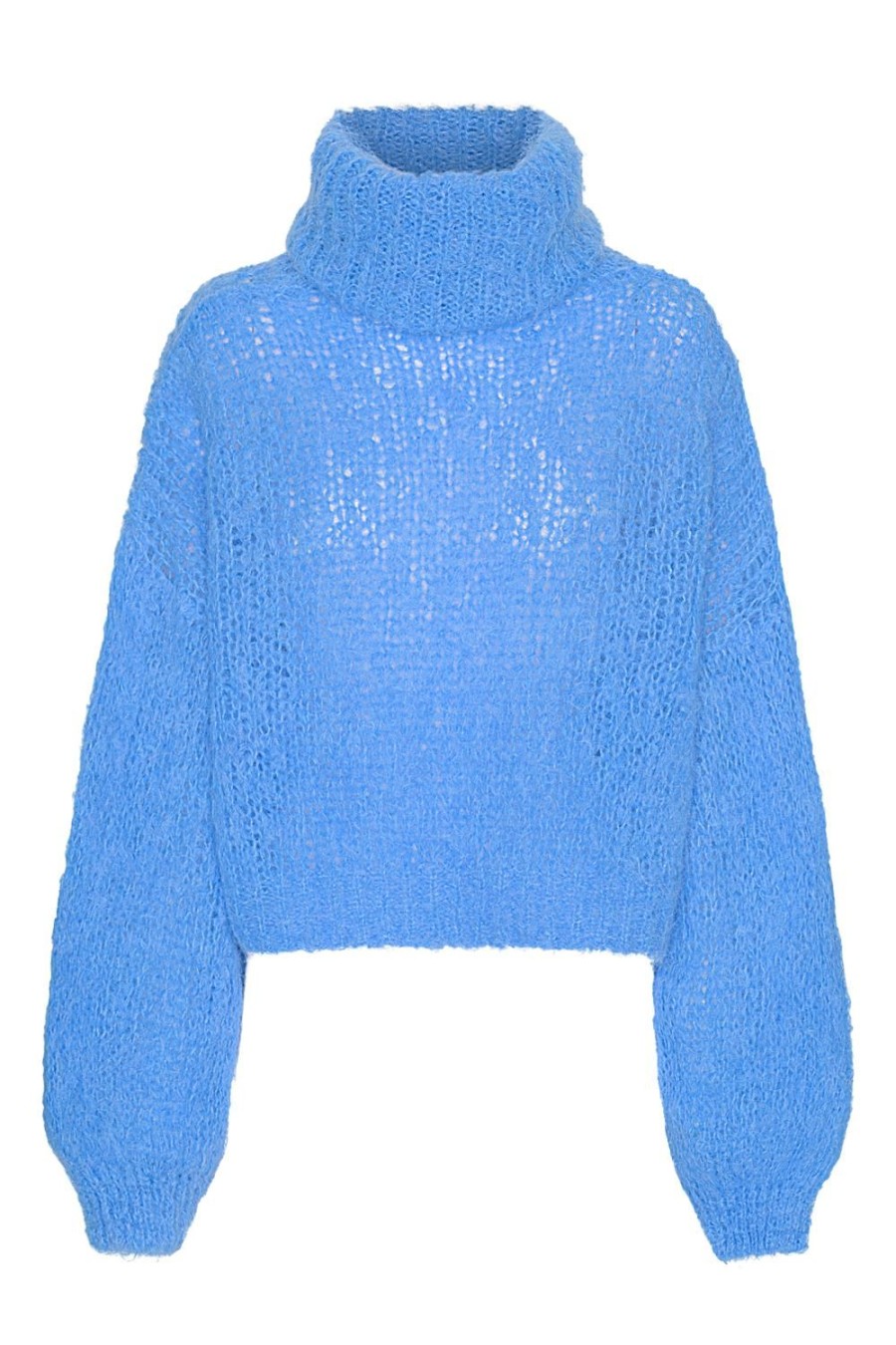 Knitwear | Americandreams Pepper Roll Neck Alpaca Pullover Cropped Sky Blue