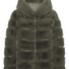 Outerwear | Americandreams Blake Short Faux Fur Jacket Dusty Green