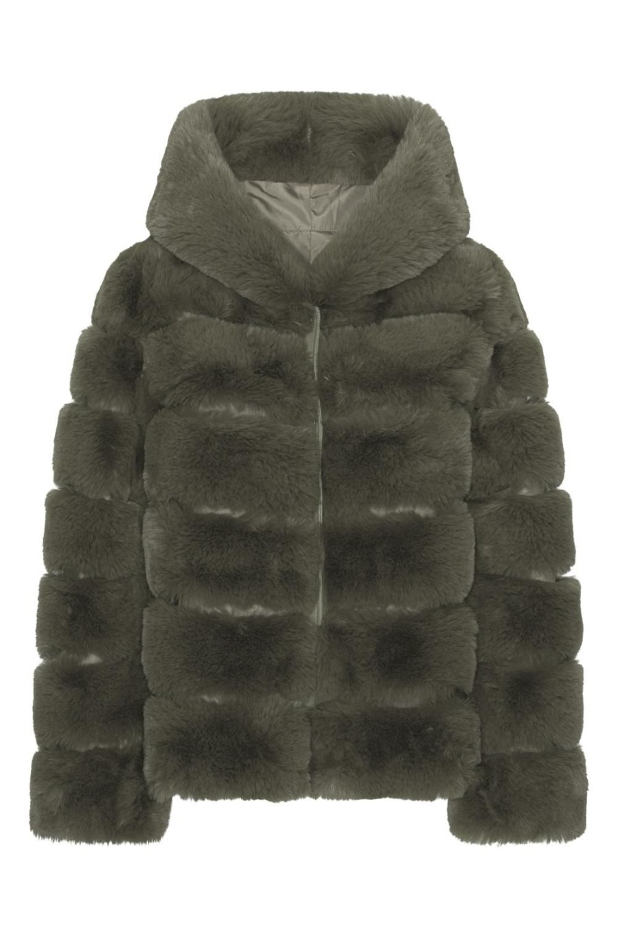 Outerwear | Americandreams Blake Short Faux Fur Jacket Dusty Green