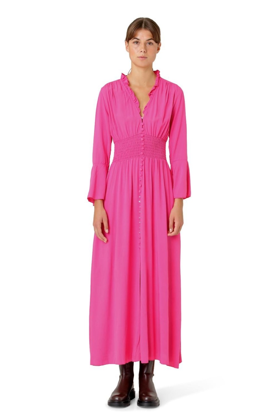 Dresses | Americandreams Sally Long Dress Pink Solid