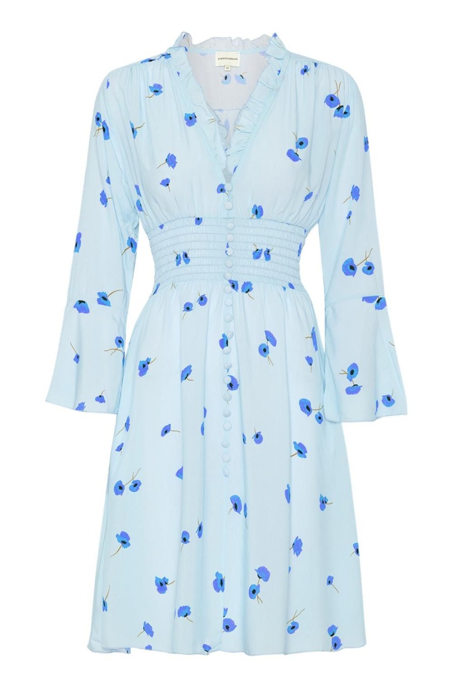 Dresses | Americandreams Sally Short Dress Light Blue Flower