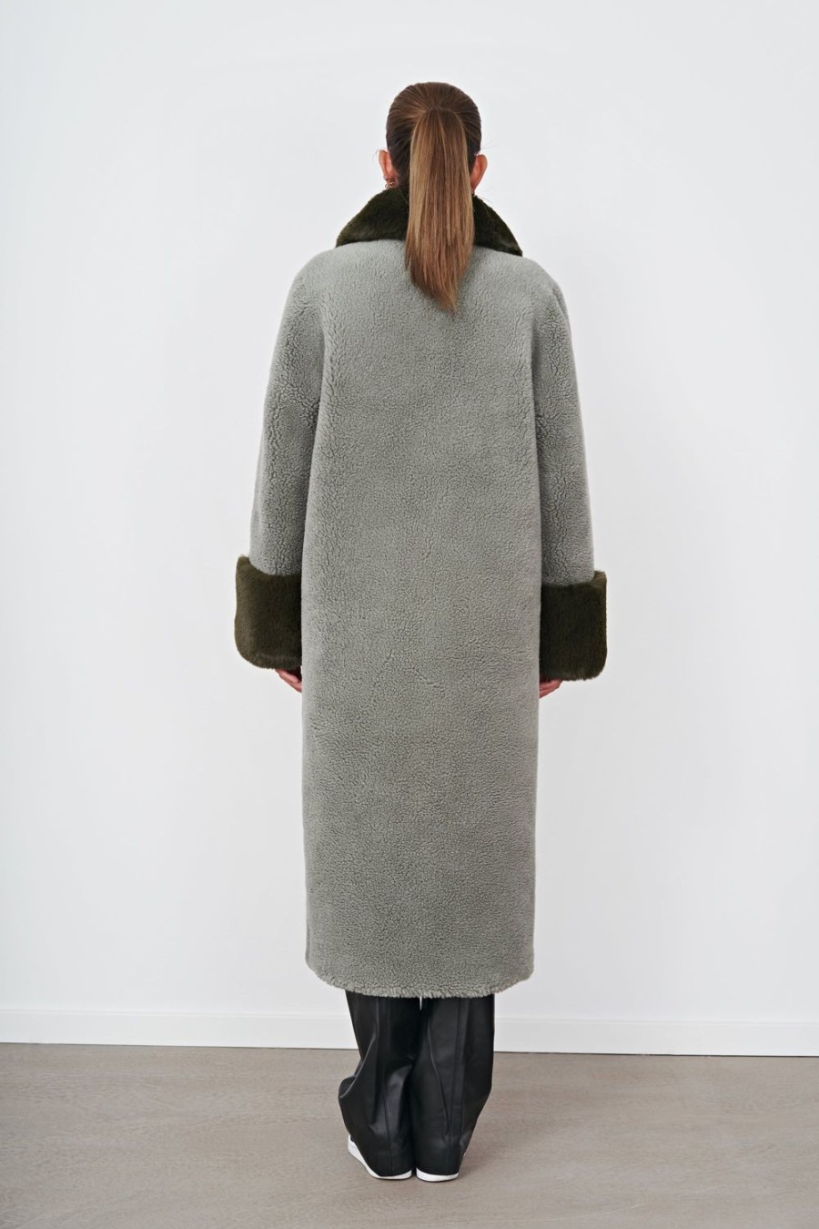 Outerwear | Americandreams Fiona Long Wool Coat Green