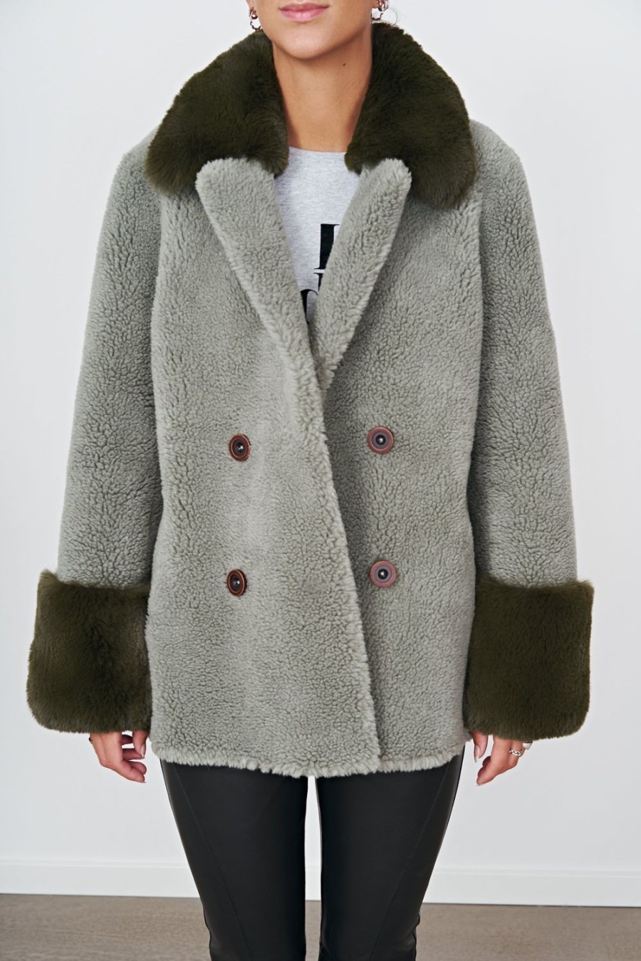 Outerwear | Americandreams Fiona Short Wool Coat Green