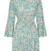 Dresses | Americandreams Sally Short Dress Turquoise Big White Flowers