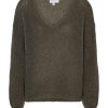 Knitwear | Americandreams Silja V Neck Knit Dark Taupe