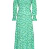 Dresses | Americandreams Koko Dress Long Closed Back Emerald Green Summer Flower